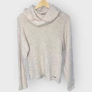 Abercrombie & Fitch M Cream Textured Cowl Neck Knit Sweater Cozy Neutral Chic